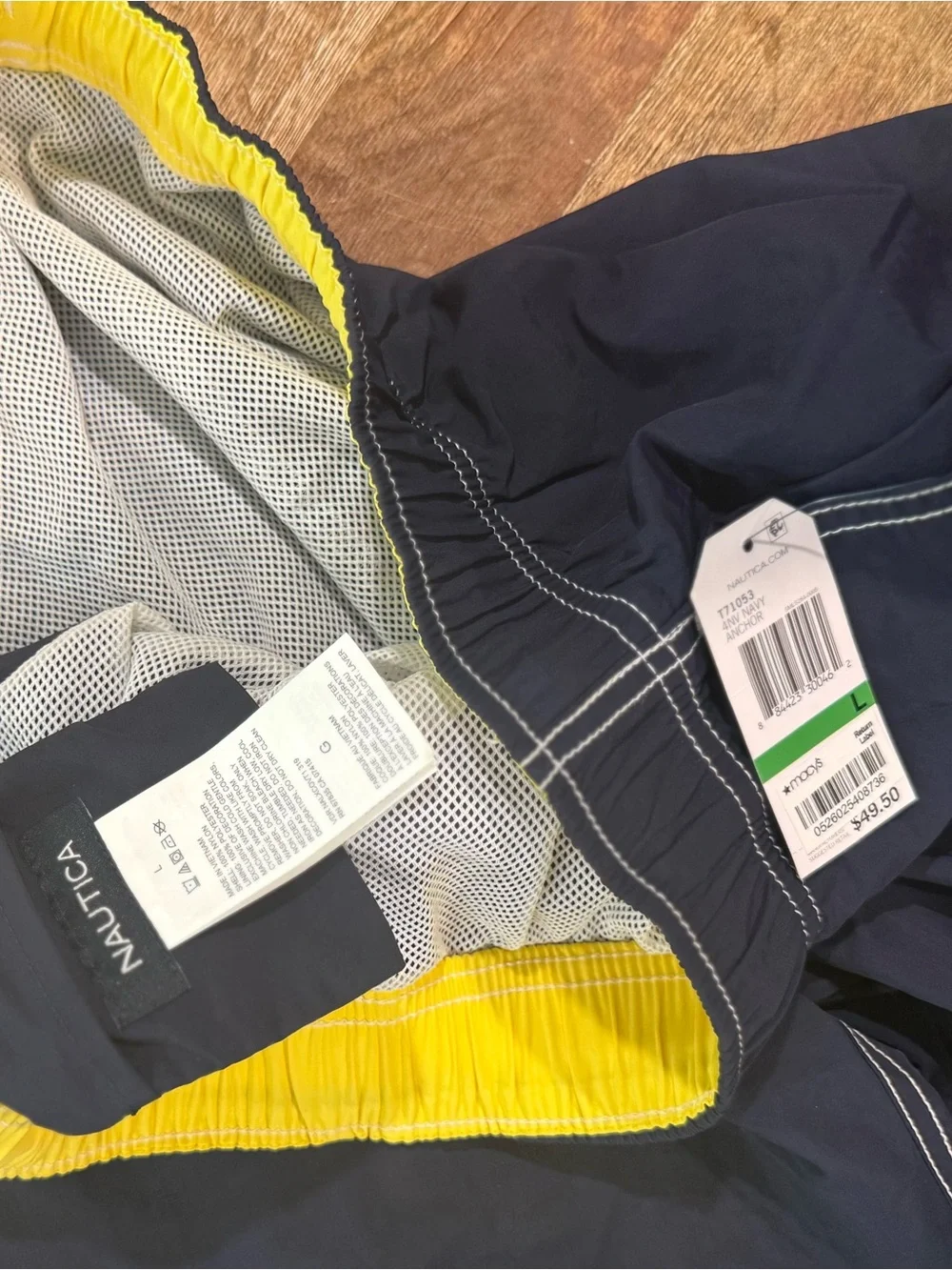 Nautica Men's Dark Navy Swim Shorts with Back Pocket